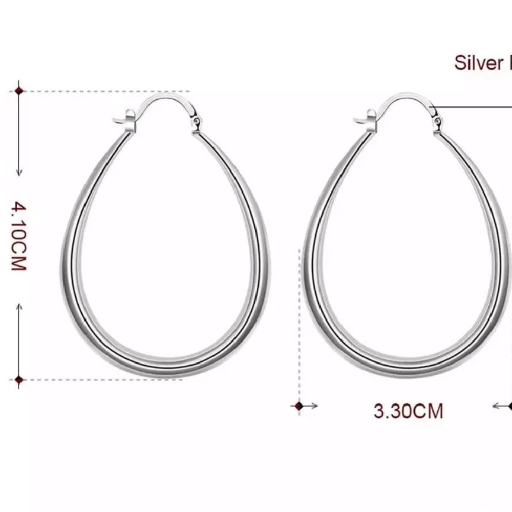 NEW 925 STERLING SILVER HOOPS EARRINGS, WONDERFUL EARRINGS, WOW EARRINGS - Picture 6 of 6
